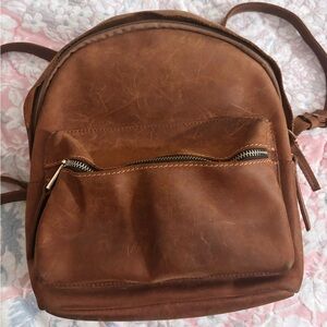 Distressed Brown authentic Leather Backpack